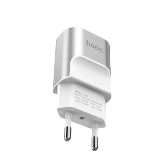 

Сетевое зарядное устройство Hoco C47A 2USB 2.1A серебро (6957531093299)