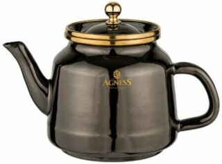 

Заварочный чайник Agness Тюдор 1л чёрный металлик 950-263