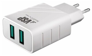 

Сетевое зарядное устройство BoraSCO 2USB белый (37261)