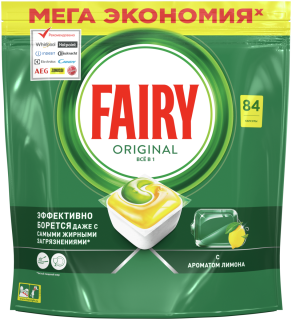 

Средство для мытья посуды Fairy Original All In One 84шт Капсулы для ПММ