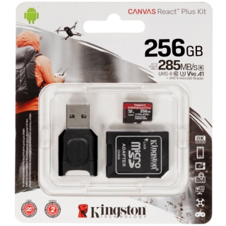 

Карта памяти Kingston Canvas React Plus microSDXC 256Gb MLPMR2/256GB (+адаптер)