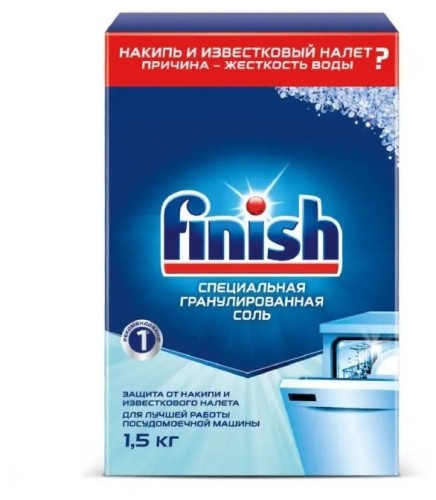 Средство для мытья посуды Finish соль для ПММ 1,5кг (0266515) соль д пмм clean